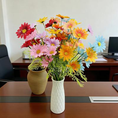 Artificial Flowers UV Resistant Fake Wildflowers with Stem for Indoor Outdoor Porch Patio Garden Home Vase