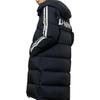 Li Ning Kontrastfarbenes Markenlogo Bedruckte Lange Daunenjacke mit Kapuze Unisex Oberbekleidung Schwarz AYMS335-1