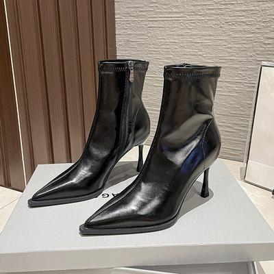 Luxury Spring Autumn Women Ankle Boots Fashion Ladies Pointed Toe Short Booties Elegant Thin High Heel Women's Botas De Mujer