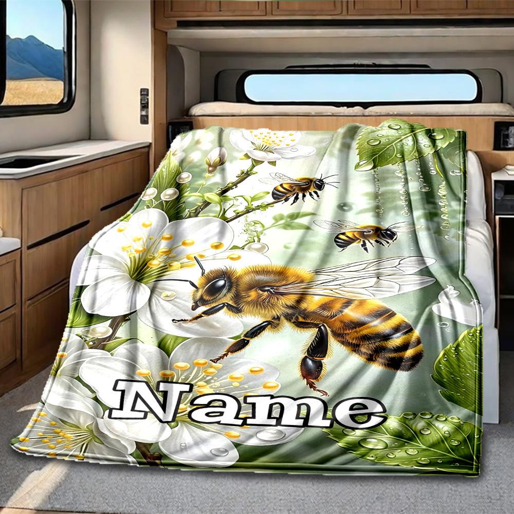 Bee And Flower Rv Blanket Comfortable Soft Lightweight Allseason Multipurpose Blanket For Travel Camping Picnics Sofa Rv Bed Living Room Gift For