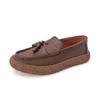 Men's Leather Loafers Massage Soles Korean Style Trendy Men's Work Business Shoes Flat Bottom Commuting Leisure Shoes Versatile