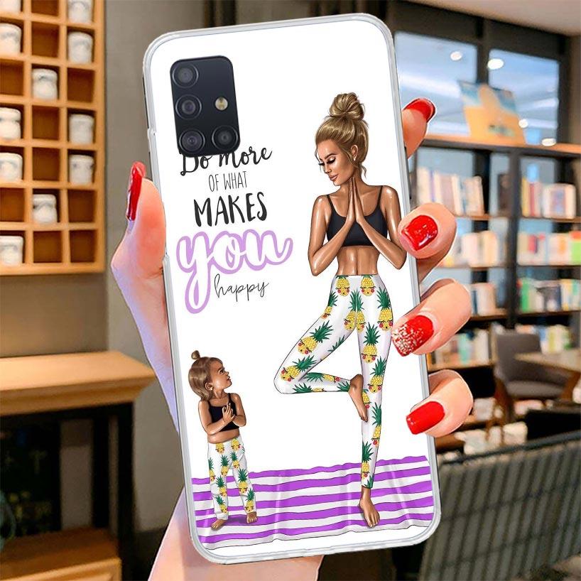 Mom Baby Girls Cover Phone Case For Samsung Galaxy A12 A22 A32 A52 A72 A02S Phone Case Note 20 Ultra 10 S10 Plus A51 A71 A50S A2