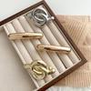 Trend New Gold Color Irregular Geometric Arc-shaped Elastic Hair Bands Simple Personalized Hair Accessories for Women