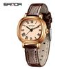 Sanda Women's Luxury Quartz Watch - Small Lightweight Square Design with Roman Numerals, Casual Waterproof Wristwatch