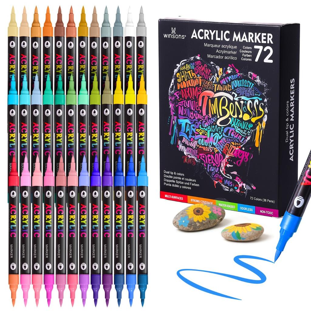 48/24/1 Colors, Dual Head Dual Color, Waterproof, Non-toxic, Odorless, Marker Pen, Office Supplies, Book Markers, Hand Drawn