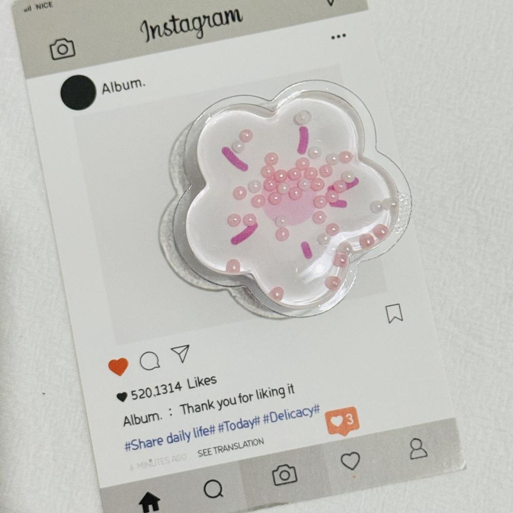 Korea Cute Glitter Flower Phone Griptok Grip Tok Stand Holder For iPhone Universal Accessories Finger Tips Bracket