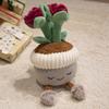 Simulation rose flower pot doll plush toy flower doll home living room ornament decorative ragdoll doll