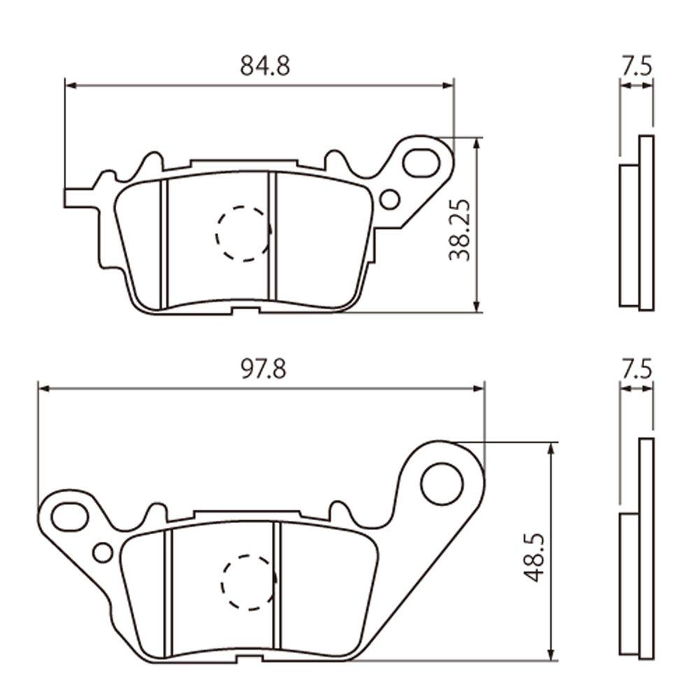 Daytona 95948 Motorcycle Brake Pads Red Pads (Semimetal Pads) NMAX155 (17-21) NMAX125 (16-21), For Front Use, No: 87