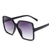 Gafas de sol cuadradas negras de gran tamaño para mujer, gafas de sol coloridas con montura grande, gafas de espejo para mujer, gafas unisex con degradado, gafas de sol estilo hip hop