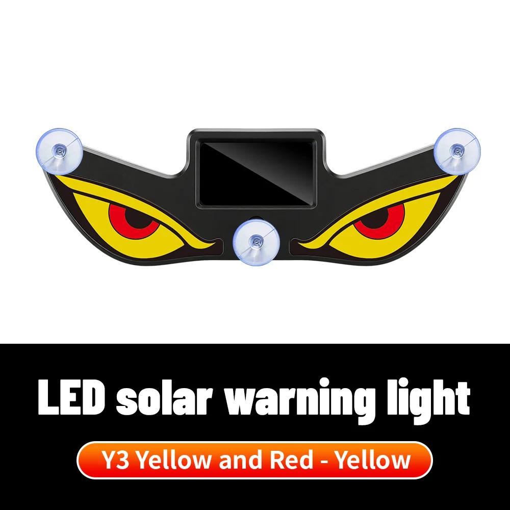 2026 Newest LED Dynamic Expression Neon Light Car Solar Devil Eye Light Car Rear Window Anti-Rear-End Warning Light Y3