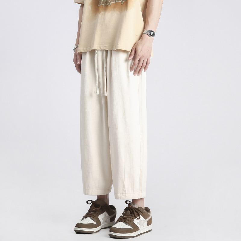 Men's Pure Cotton Casual Pants Versatile Casual Trousers Men's Spring and Autumn New Men's Straight Trendy Loose Pants Men
