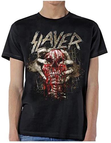 Slayer Men s Skull Clench T-Shirt, Black, Large 2XL