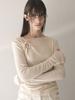 Ed Mang Wool Tencel Ribbon Shirred Top - Ivory