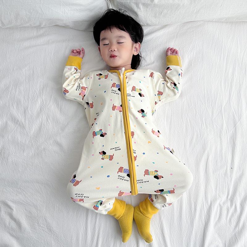 

Cozy Cotton Baby Sleeping Bag - Split Leg, Boneless, Anti-Kick Quilt for Autumn/Winter For height 70 cm