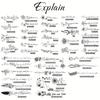10pcs Women's Girl Text Flower Temporary Tattoos German Tattoo Realistic Line Art Waterproof Minimalist Fake Tattoos