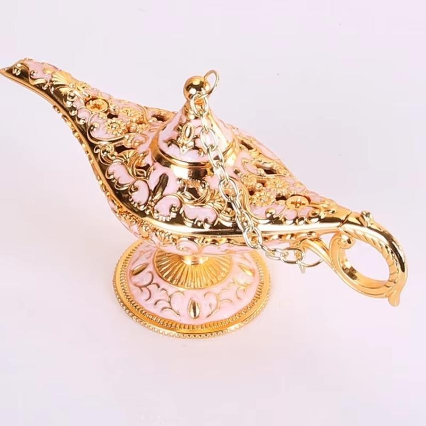 1 Pcs Metal Trumpet Ancient Magic Lamp European Retro Crafts Decoration Creative Ornaments Props Wishing Light Model Gift