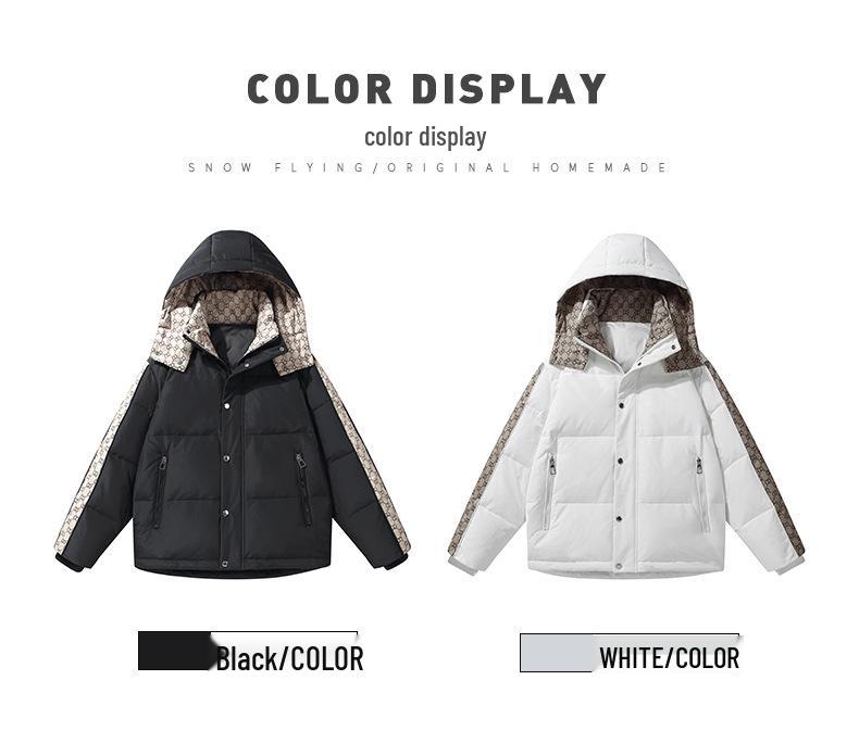 Men's 2025 Winter Thickened Hooded Down Jacket, Mid-Length, Fashionable Style for Couples