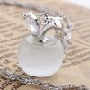 Girl Apple Shape Faux Opal Cubic Zirconia Silver Plated Pendant for Necklace