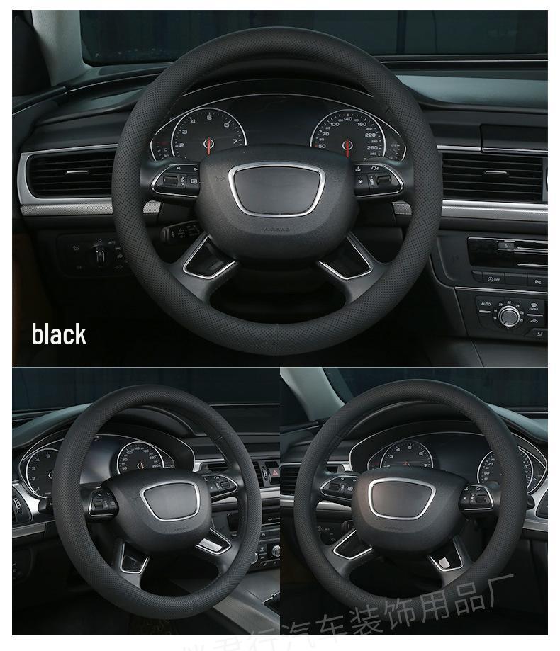 Breathable Leather Car Steering Wheel Protector Cover