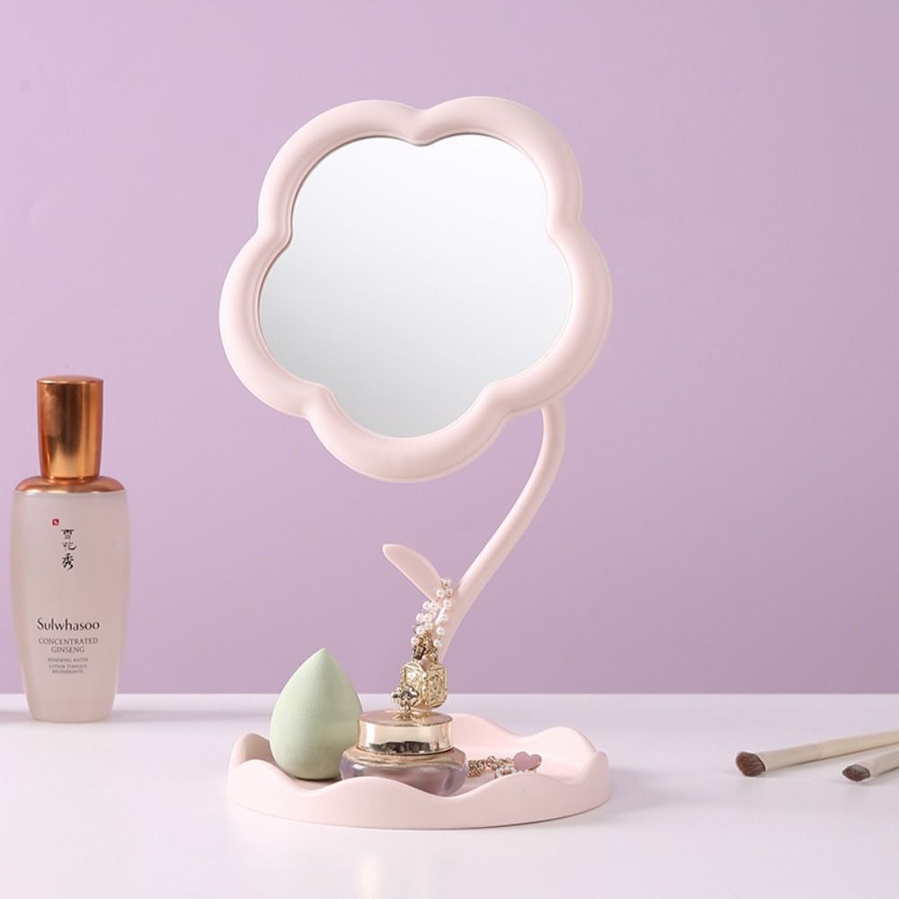 Detachable Desktop Makeup Mirror Cute Table Mirror Sunflower Shaped Dressing Mirror  Women