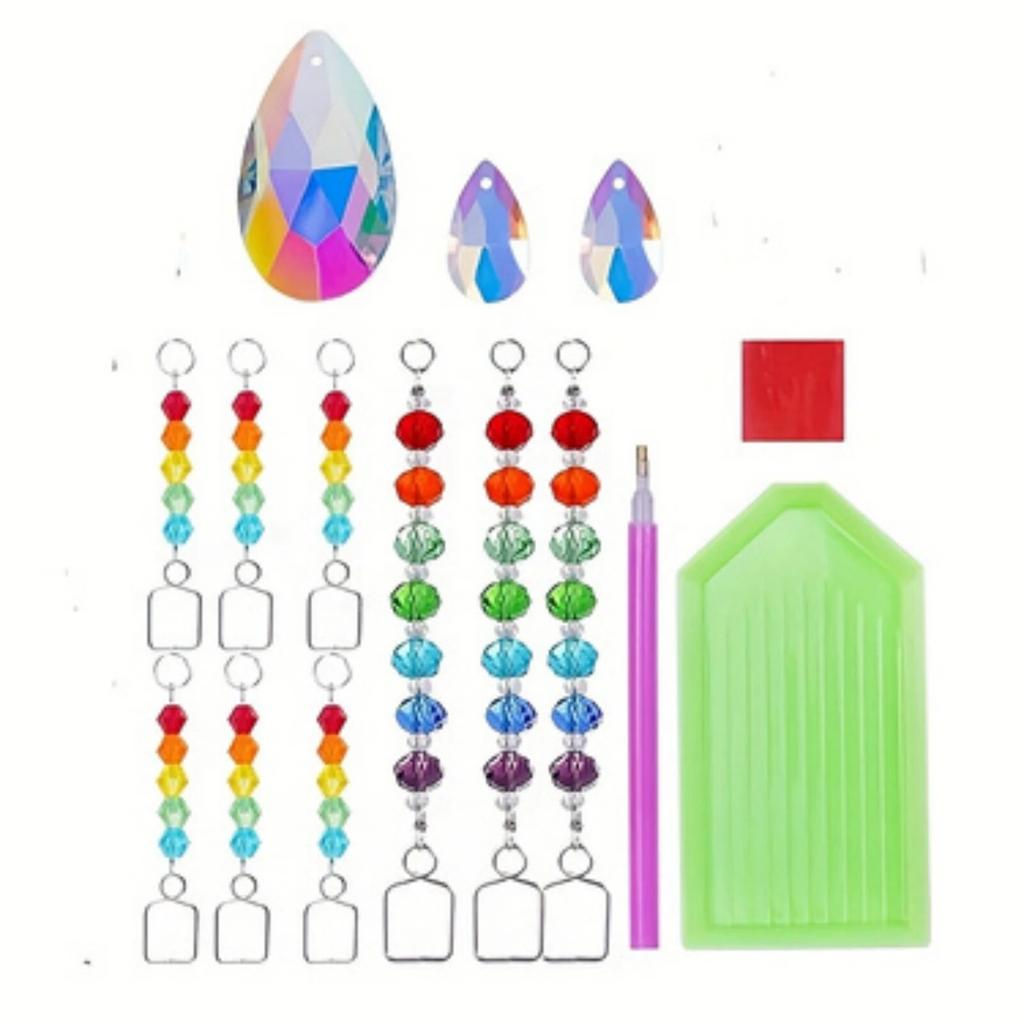 1 Acryl Doppelseitiges Super Flash Kristall Diamant Malerei Fängt Landschaft Sonne Mond Herz Baum Muster DIY Windspiele