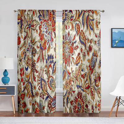 Bunte Blätter Blumen Blumenmuster Tüll Vorhänge für Wohnzimmer Transparent Voile Vorhang Schlafzimmer Küche Fenster Vorhänge Jalousien