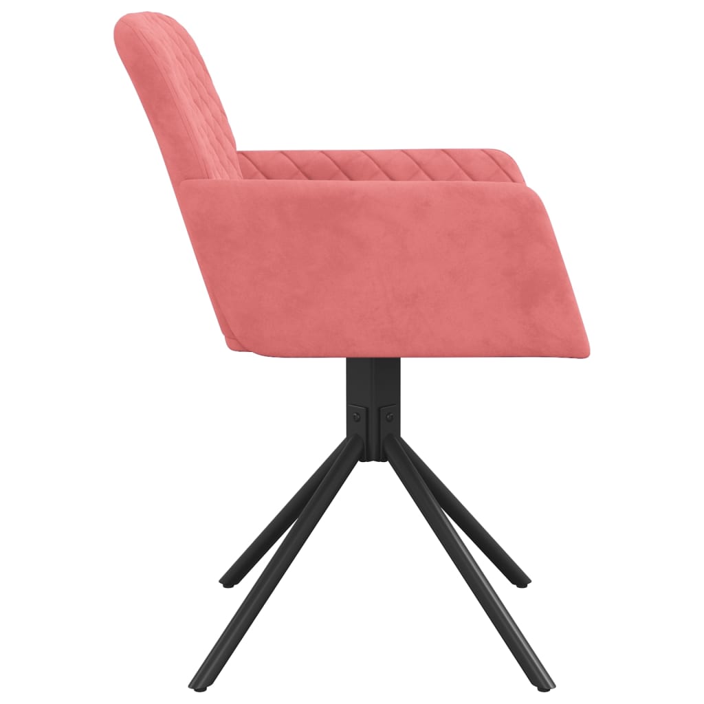 Dining Chairs 2 Pcs Swivel Pink Velvet