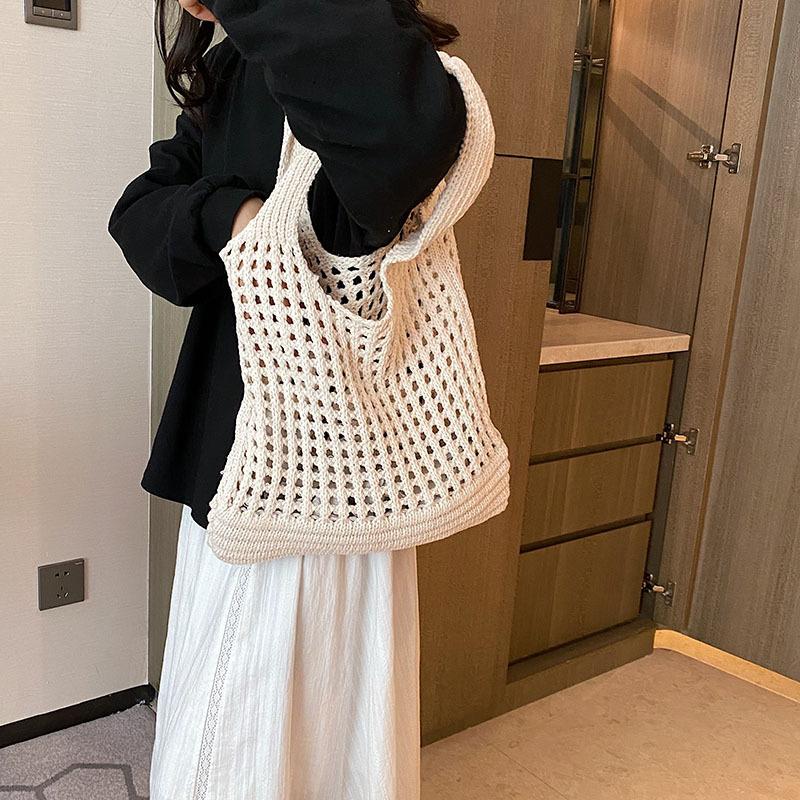 Vintage dutý design Tkané dámské kabelky přes rameno Pletení Velkokapacitní kabelky Letní cestovní Nákupní taška pro dámy plážové tašky