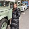 Down Cotton Clothes Women's Medium and Long Korean Version Thickened Long Over Knee Loose Black Coat