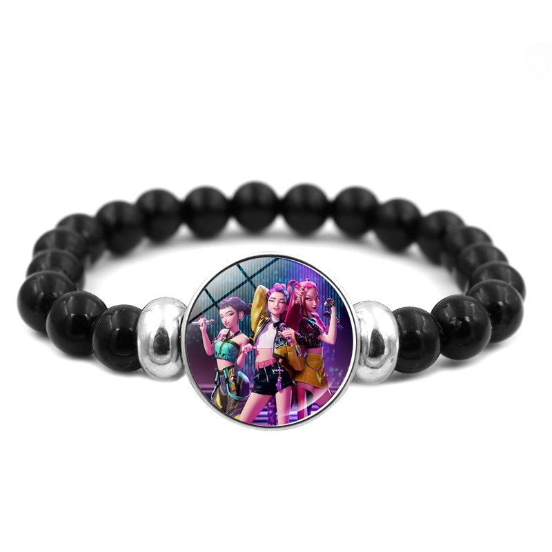 K-Pop Demon Hunters Handmade Glass Bead Bracelet Huntr-X Rumi Zoey Mira Bangles Unisex Jewelry Accessories Fans Gift