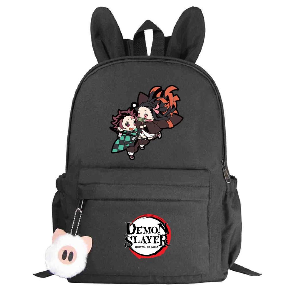 Plecak szkolny z motywem pogromców duchów, wersja koreańska, personalizowany plecak z króliczymi uszami, moda studencka, casualowy, modele męskie i damskie