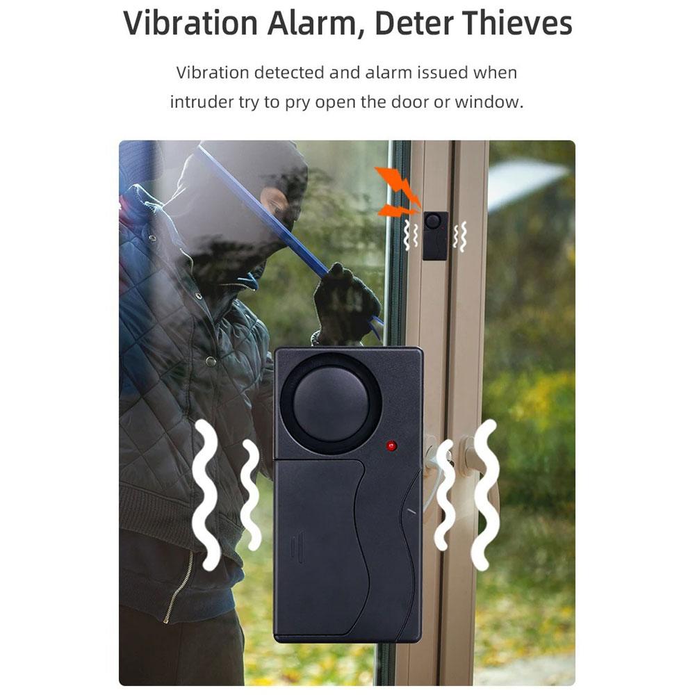 Car Anti-Theft Vibration Alarm 108dB Car Vibration Sound Light Alarm Wireless Remote Vibration Sensor Vehicle Security Alarm