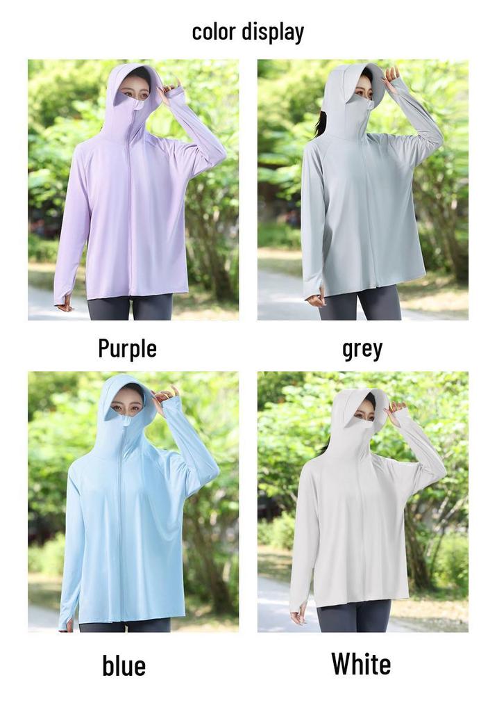 Breathable Mid-Length Outdoor Cycling Sun Protection Jacket with Large Brim