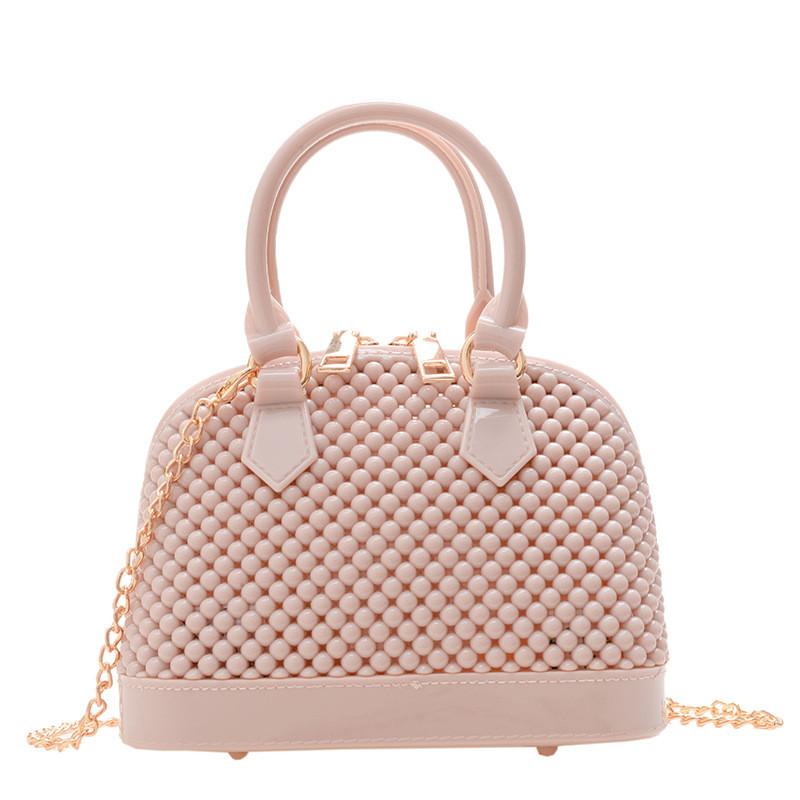 Pvc Shell Bag With Chain Strap For Daily Casual Women And Teen Girls
