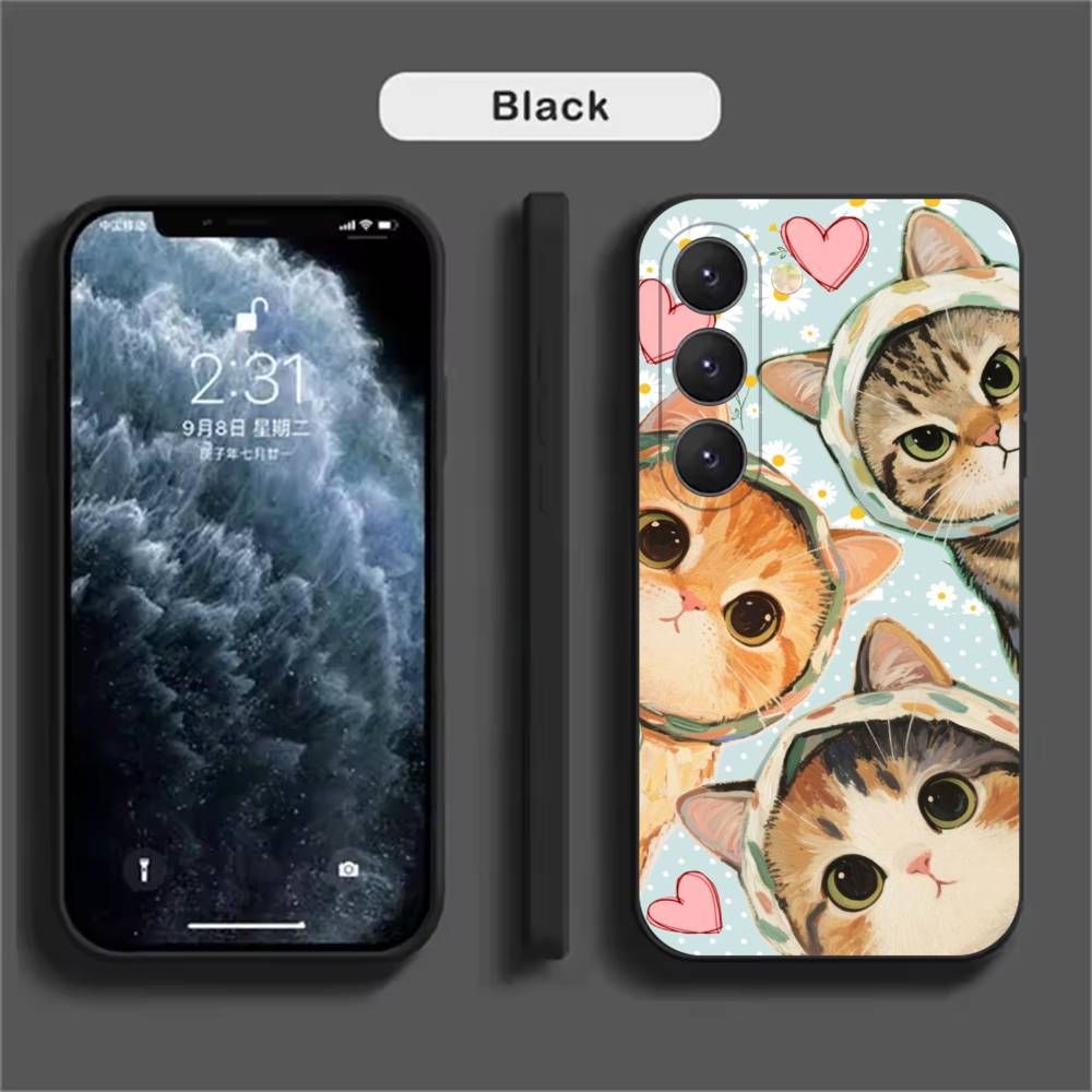 Colorful Cat Design Phone Case For Samsung Galaxy A52 A42 A32 A22 A12 A02S A72 A73 A51 A41 A31 A21S A71 A40 A30S A20S
