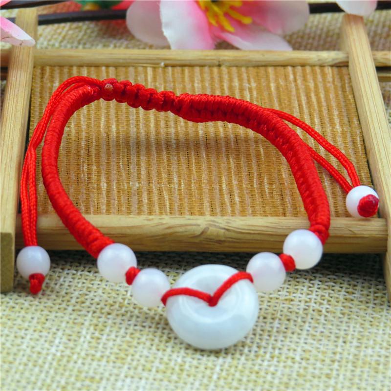 Men's & Women's Hand-Woven Red Jade String Bracelet - Popular Benmingnian Knot Jewelry