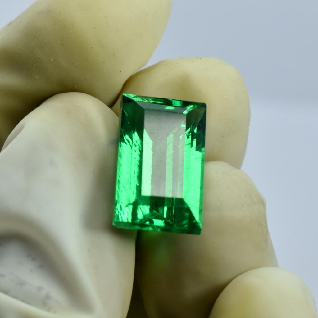 CERTIFIED Natural Tourmaline  Green Baguette Cut 8.9 Ct Ring Size Loose Gemstone H-813cc