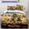 3PC Custom Name Rodeo Cowboy Adventure Bedding Set Printed  Bedding Set Duvet Cover Closure Includes 1 Duvet Cover & 33 Pillowcases for Bedroom