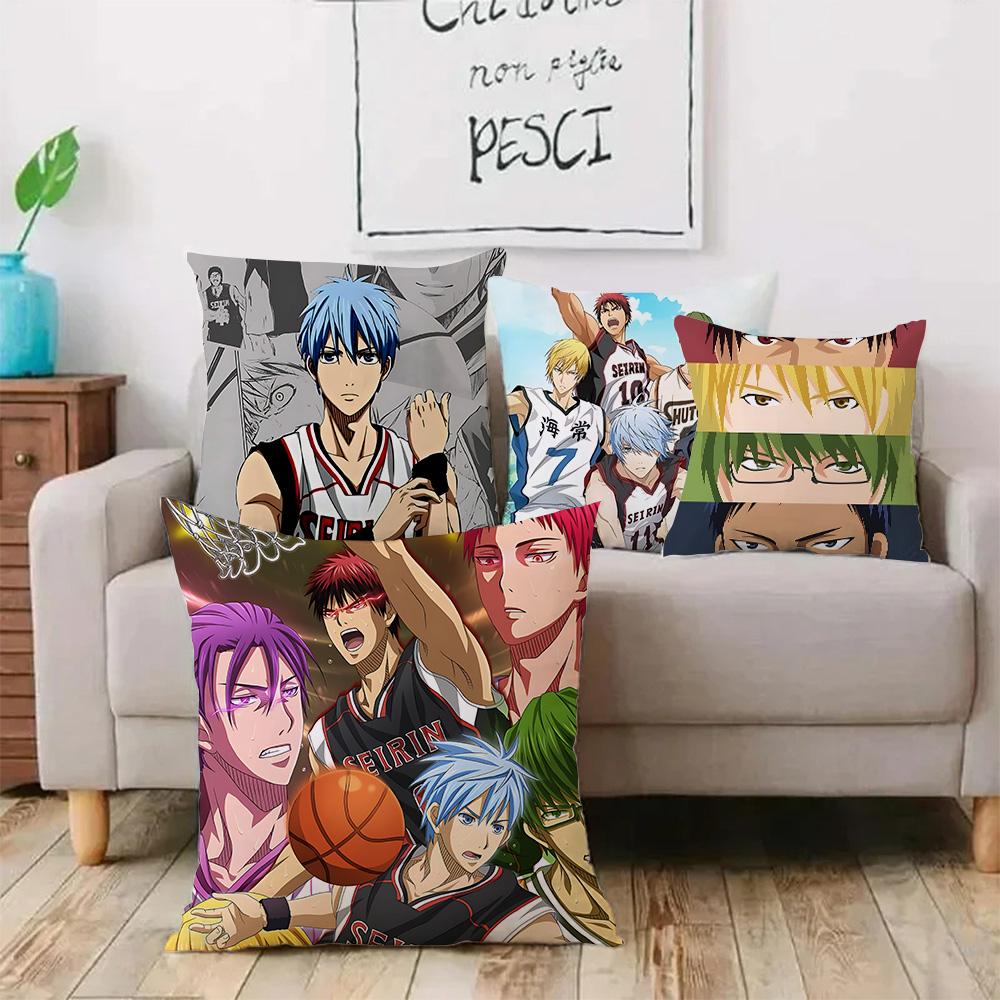 Anime For Kurokos No Baskets Pillow Covers Cartoon Sofa Decorative Home Double-sided Printing Short Plush Cute Cushion Cover