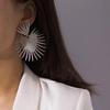 Shape Fan Stud Vintage Heart Ear Earrings Statement Party