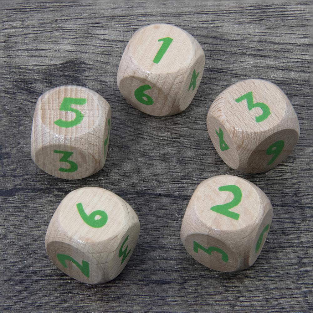 Wooden D6 Dice 6-sides Table Board Game Accessories Wood Dice Digital Game Dice
