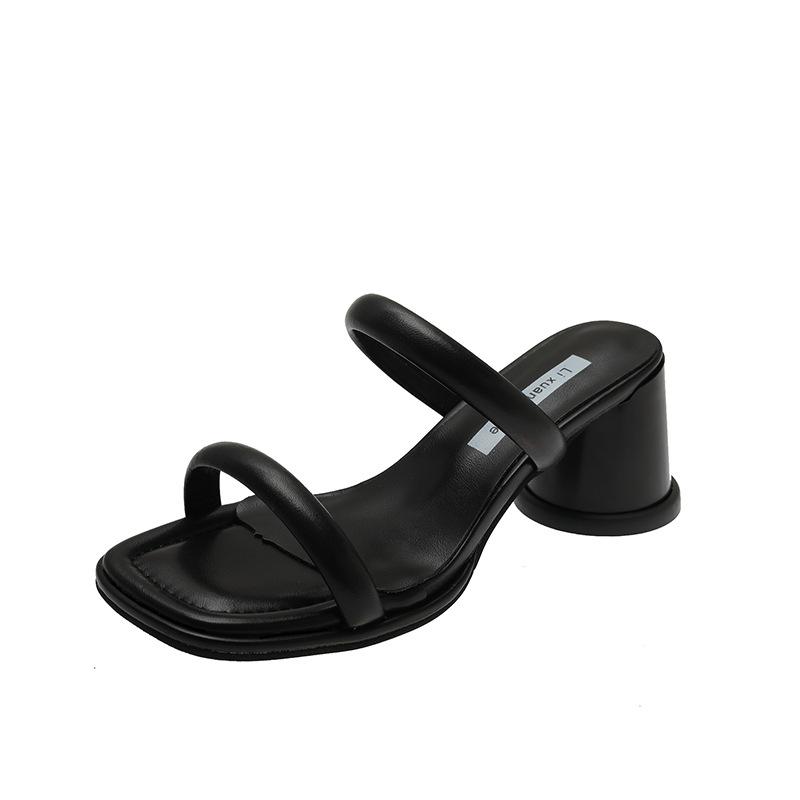 Fashion 2024 Summer Open Toe Women Silvery Slippers Fashion Elegant Slip On Soft Sole Shoes Ladies Outdoor Dress High Heel Sandalias