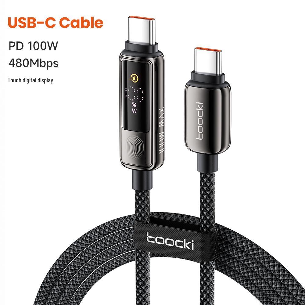 

Twitch 100W Type-C Fast Charging Cable with Touch Display for Apple, Huawei & Android Laptops
