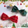 Women Bowknot Hairpin Christmas Party Styling Hairs Accessories Gold Stamping Pattern Cute Girls Hairpin Bangs Braid Hair Clip