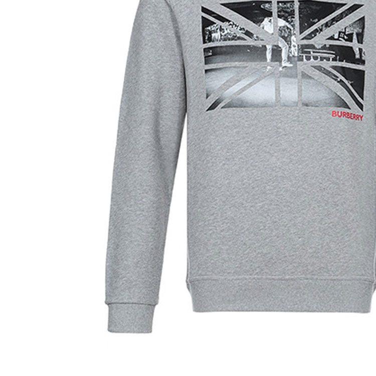 Burberry Sweatshirts Men's Light Heather Gray Crew Neck Moderate Regular 80166921