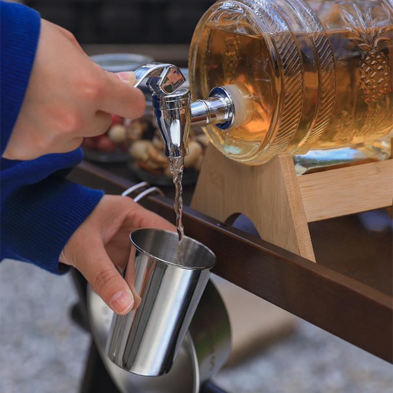 4 Stück/Set Edelstahl Taschenflasche Tasse Tragbar 30ML/70ML/150ML Weingläser mit Lederetui Outdoor Geschirr Mini Kaffee Tee Bier Tasse