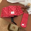 New Korean small polka dot folding umbrella sunscreen ultraviolet vinyl parasol weather and rain portable sun umbrella