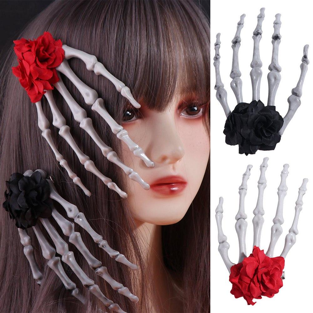 Flower Ghost Claw Hair Clip Cloth Halloween Headwear  Ghost Festival Supplies