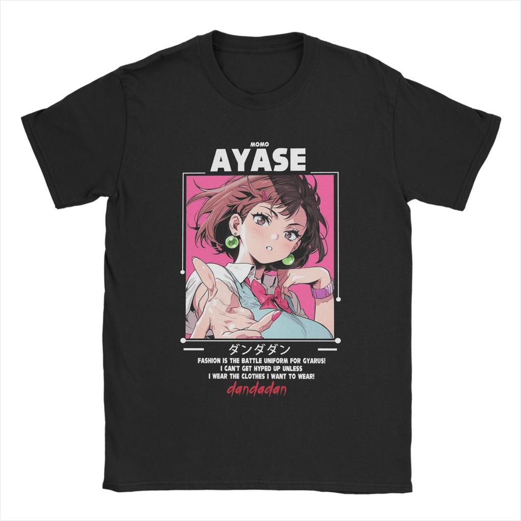 Harajuku T-Shirt Dan Da Dan Turbo Granny Cat with Kanji Anime Cotton T-Shirts Fashion Tshirt for Beach Short Sleeve Tees