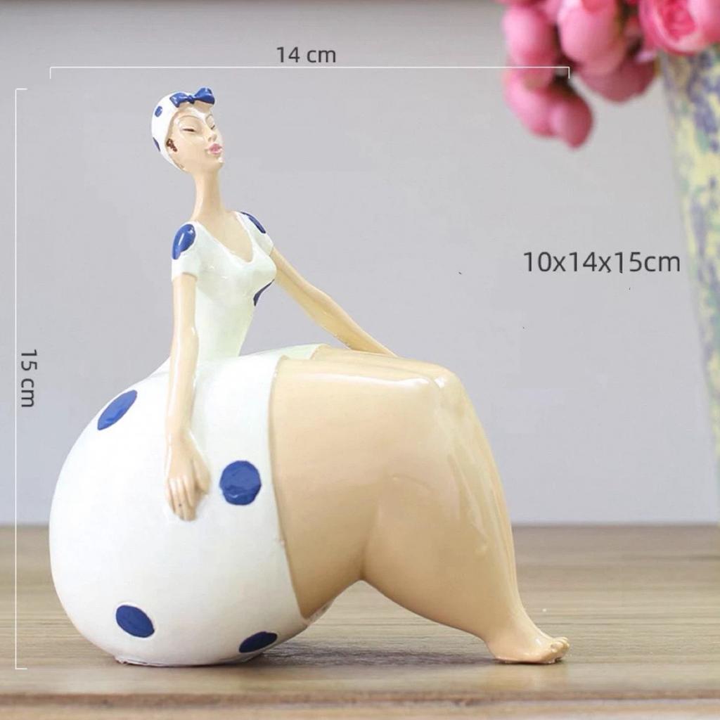 Nordische Golf-Lady Harzfigur, Elegantes Sportmädchen Yoga-Stil Dekorative Statue für Wohnzimmer Heimdekoration